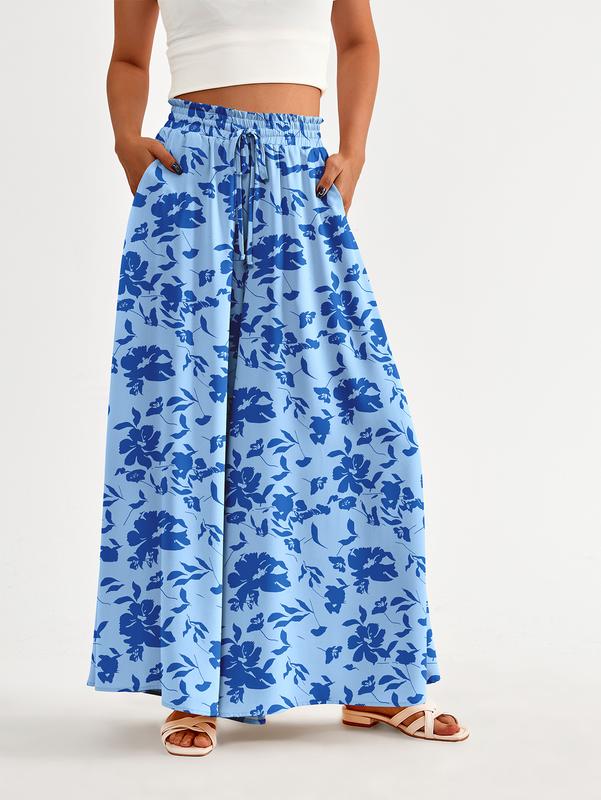 High Waist Wide Leg Palazzo Pants with Pockets