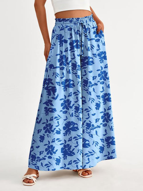 High Waist Wide Leg Palazzo Pants with Pockets