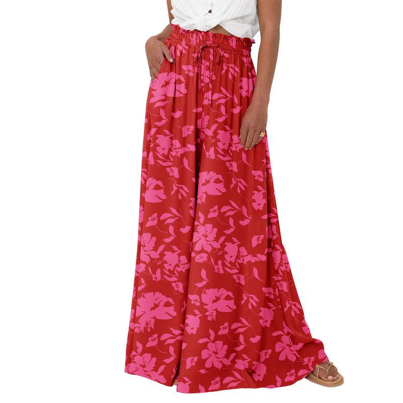High Waist Wide Leg Palazzo Pants with Pockets