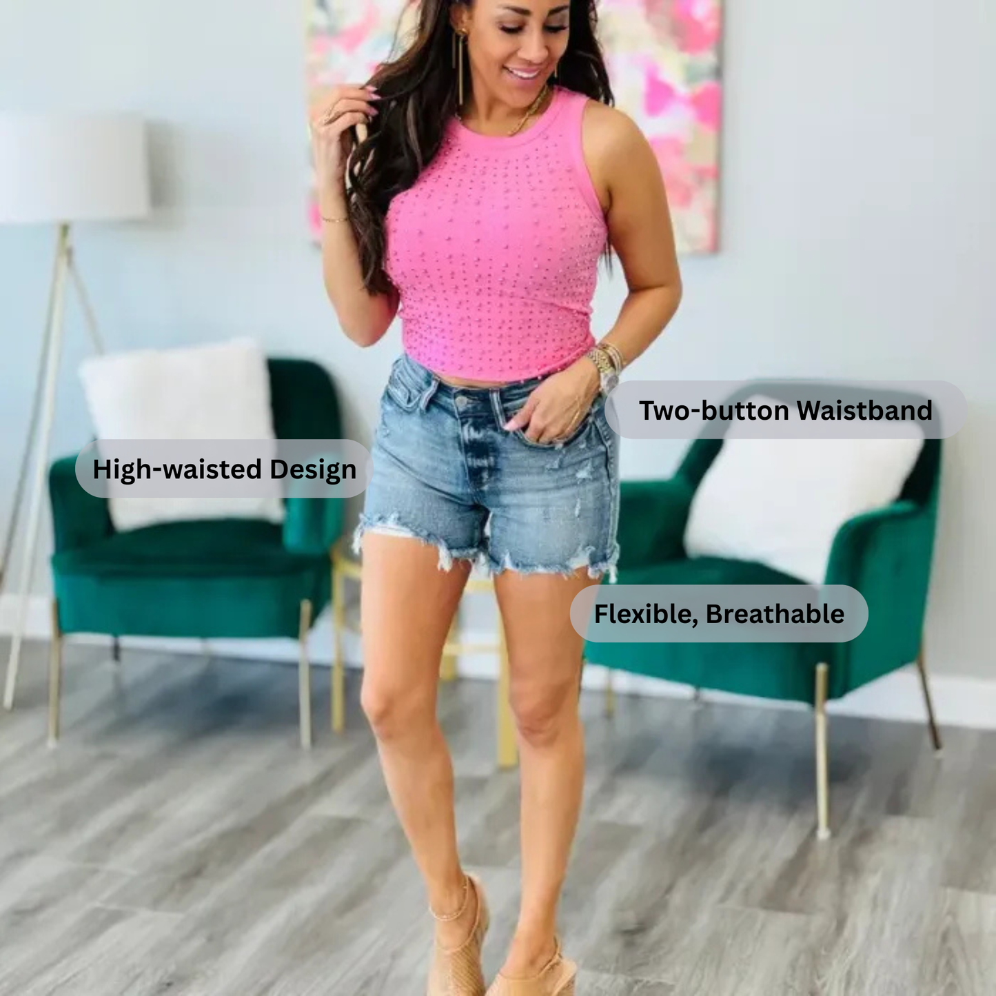 Bombshell Babe Adjustable Button Short