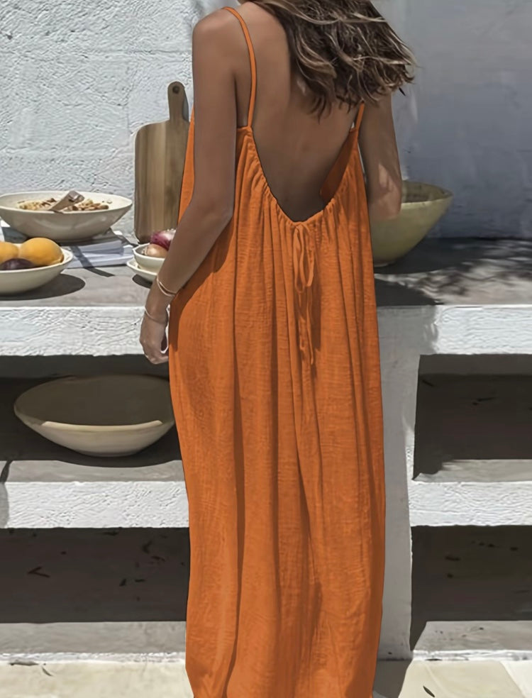 Women’s Solid Color Cami Maxi Dress