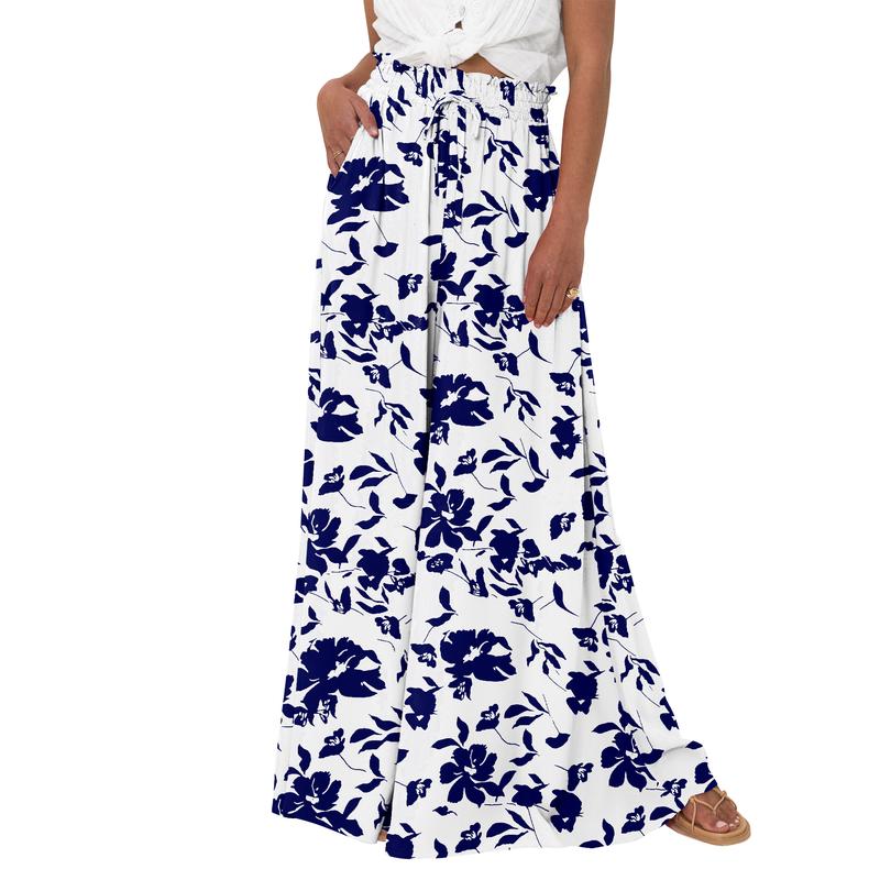 High Waist Wide Leg Palazzo Pants with Pockets
