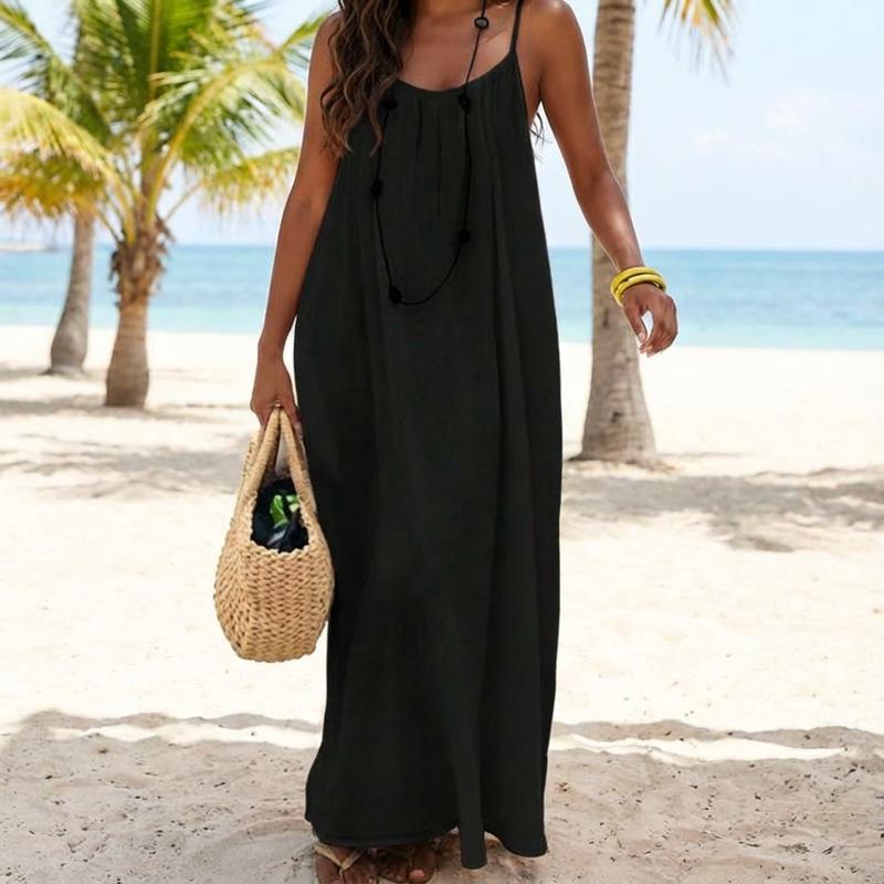Women’s Solid Color Cami Maxi Dress