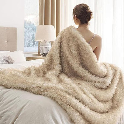 Bedsure Soft Fluffy Fuzzy Blanket for Winter, Cozy Plush Sherpa Fleece Faux Fur Blanket, Thick Warm Christmas